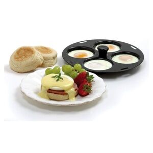 Norpro 992 Nonstick 4-Egg Poacher, 8.5 inch, Black
